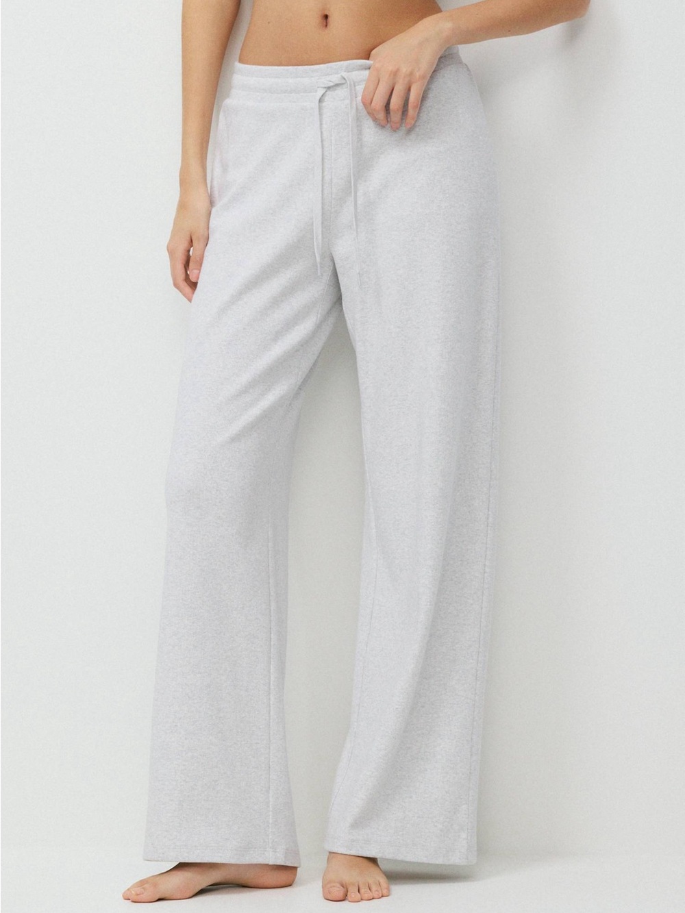 Aritzia Light Gray Wide-Leg Lounge Pants